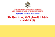 Sắc lệnh thứ II của Bộ Phụng tự và Kỷ luật Bí tích trong thời gian dịch bệnh COVID-19