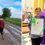 Cậu bé Maximiliano quyết tâm đi bộ 11 cây số trên con đường lầy lội để lãnh nhận bí tích Thêm sức