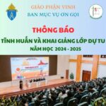 Thông báo: Về việc tĩnh huấn và khai giảng năm học 2024 – 2025 cho lớp dự tu