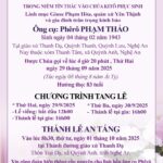 Cáo phó: Ông cố Phêrô Phạm Thảo (Thân phụ của Lm. Giuse Phạm Hòa)